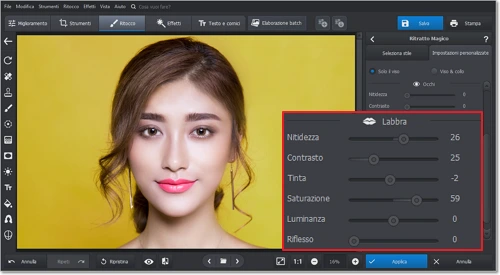 Esegui il fotoritocco del viso con il trucco